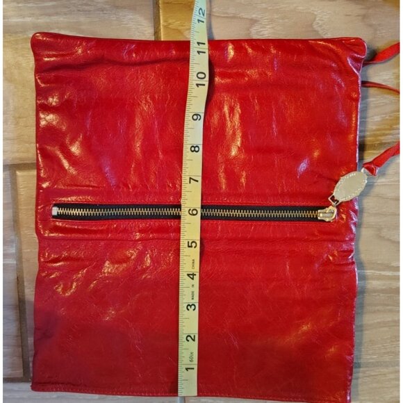 Allison Burns Red Leather Folder Over Clutch Purse Zip Close Vintage USA - Picture 8 of 8